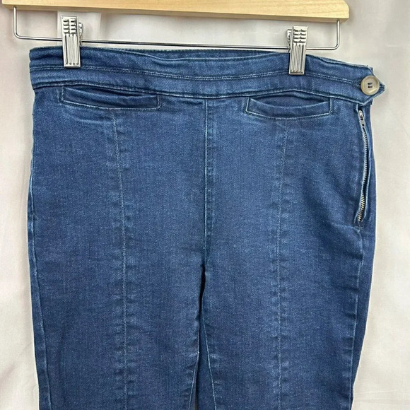 Pilcro and the Letterpress Jeans, High Rise Skinny, Side Zipper Hem Slit Blue 26 - Picture 3 of 8